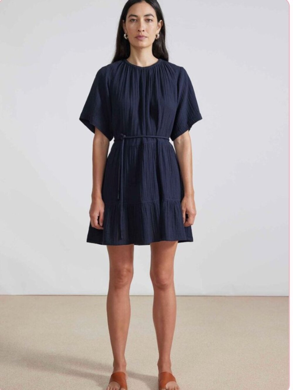 Apiece Apart- Saara Tiered Mini Dress- Black Small